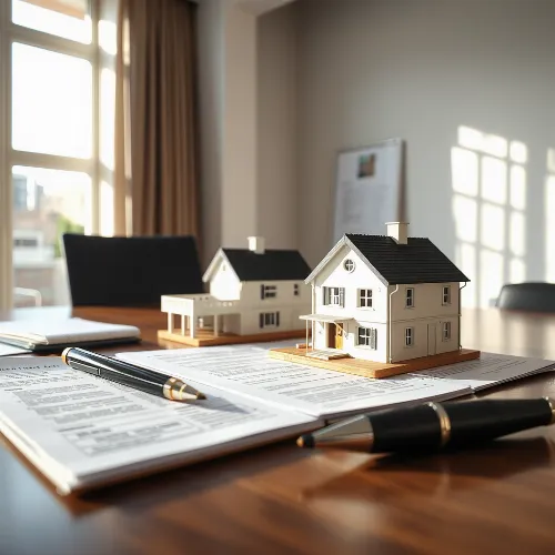 Detailed legal documents and a model of an off-plan property